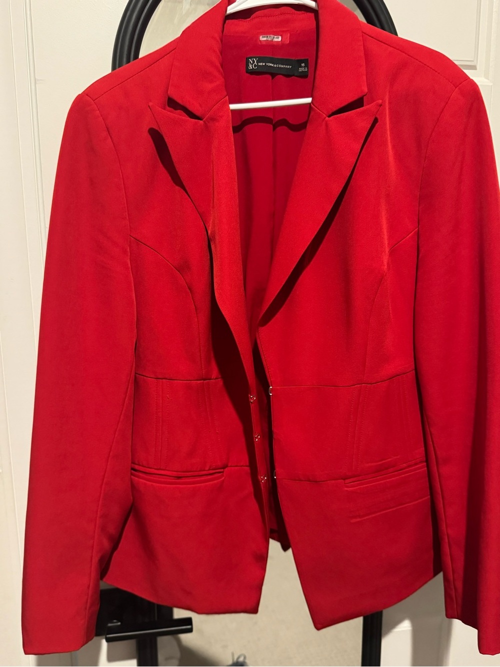 New York & Company Red Tailored Women's Blazer